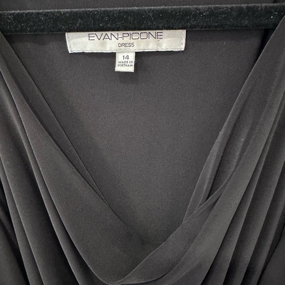 Evan Picone Black Sleeveless Cowl Neck Sheath Dress - Picture 3 of 9